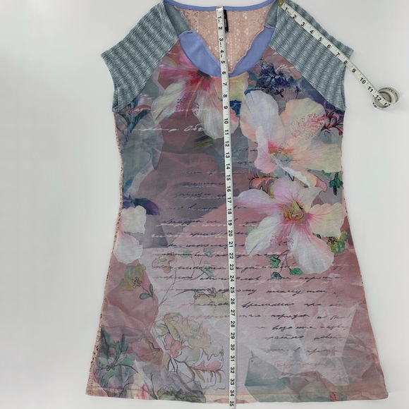 smash! Pink and Blue Mixed Patterns and Textures Short Sleeved Dress, XL - Picture 15 of 16